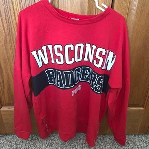 PINK crew neck Wisconsin badgers